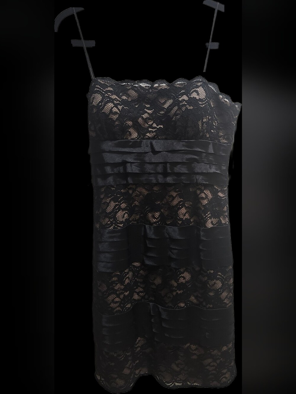 Camille La Vie Black Lace Strapless Mini with Satin Bands